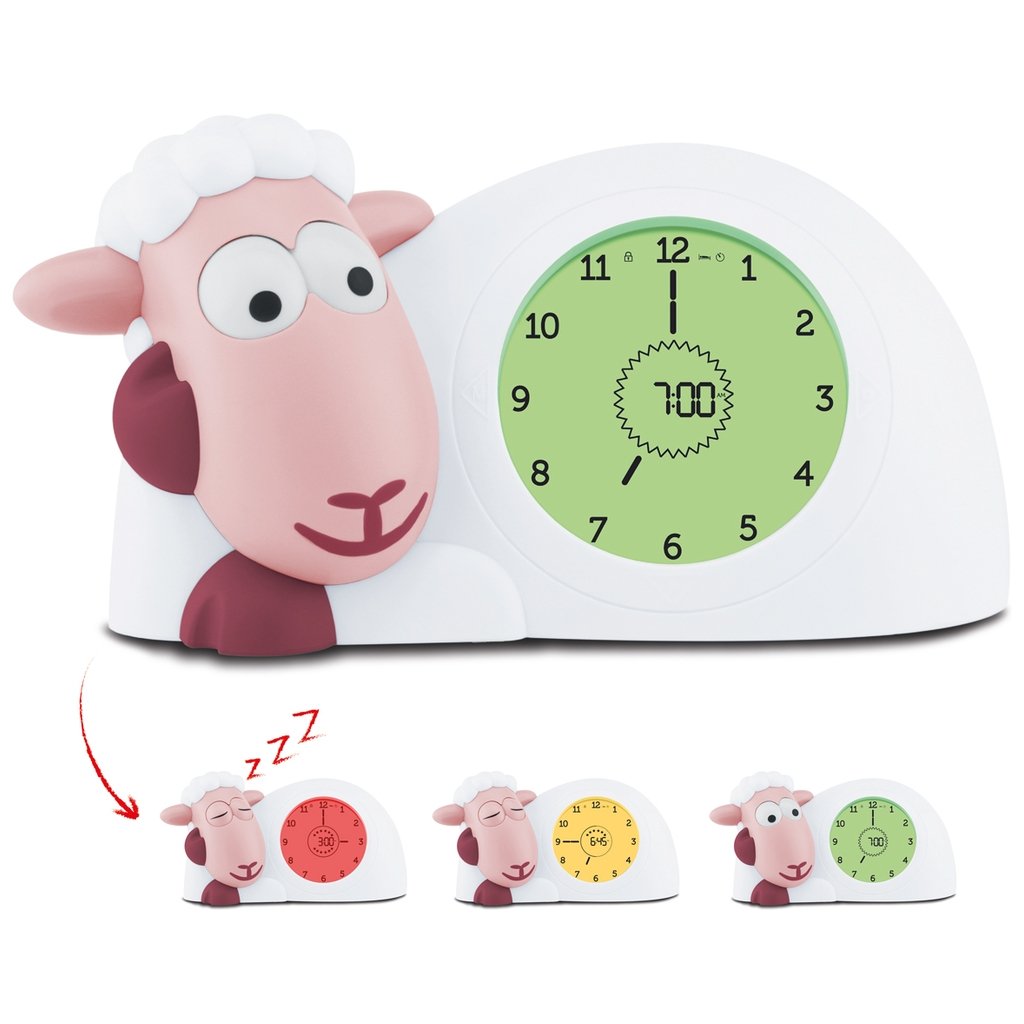 Pabobo - Kid Sleep Portable Educational Alarm Clock for Children -  Day/Night - Luminous - Girl and Boy - Globetrotter - White