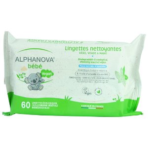 Salviette umide biologiche, 100% biodegradabili per viso, corpo e