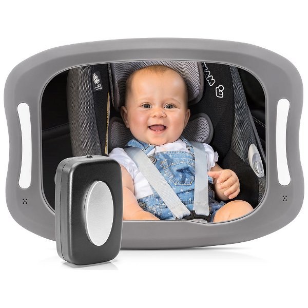 reer LED Auto Sicherheitsspiegel BabyView - Sicherheit für dein Baby im Auto