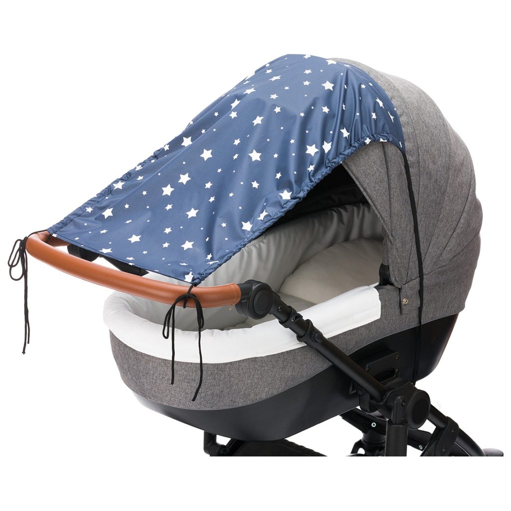 Poussette avec protection UV 50+ et imperméable, tissu double couche avec  fenêtre de visualisation et ailes d'ombrage extra larges, noir