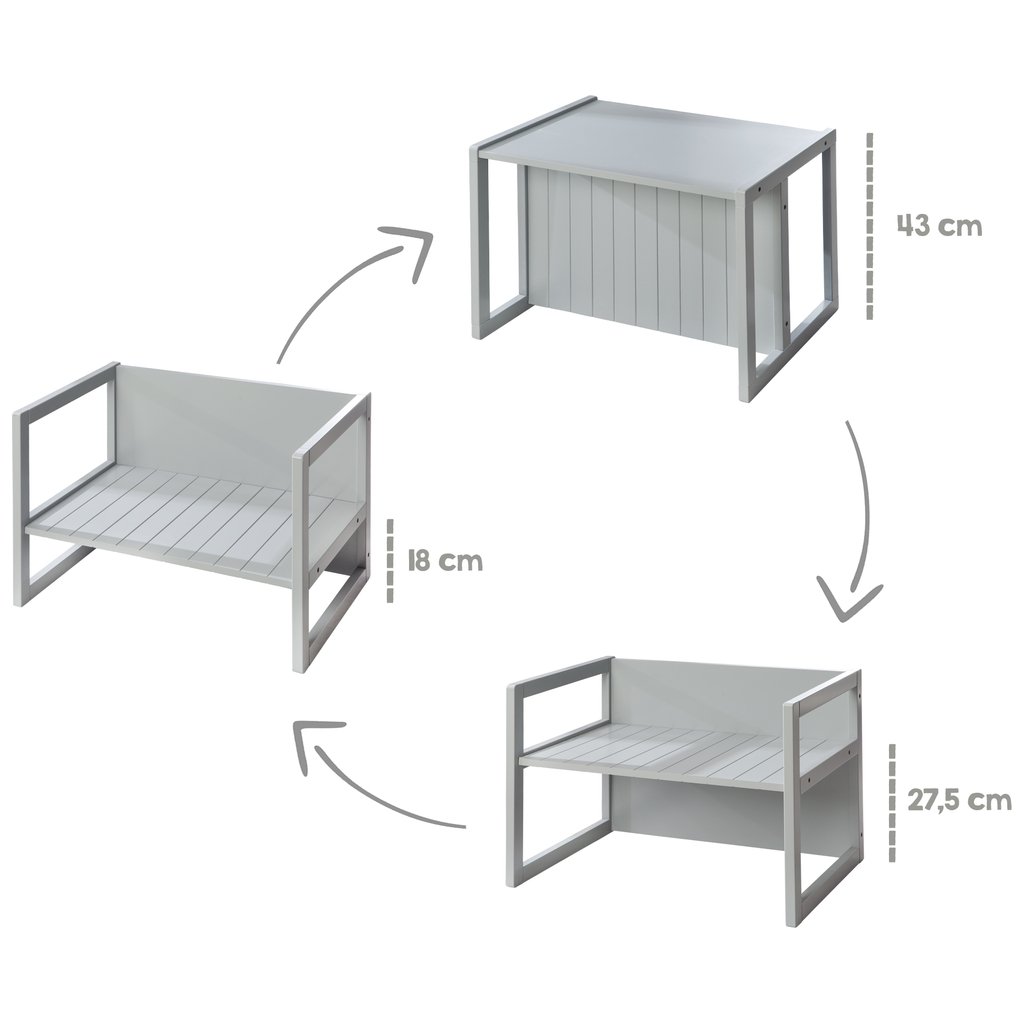 roba Sitzbank Multifunktionsmöbel für 2in1: Platzsparende oder Tisch Kinderzimmer