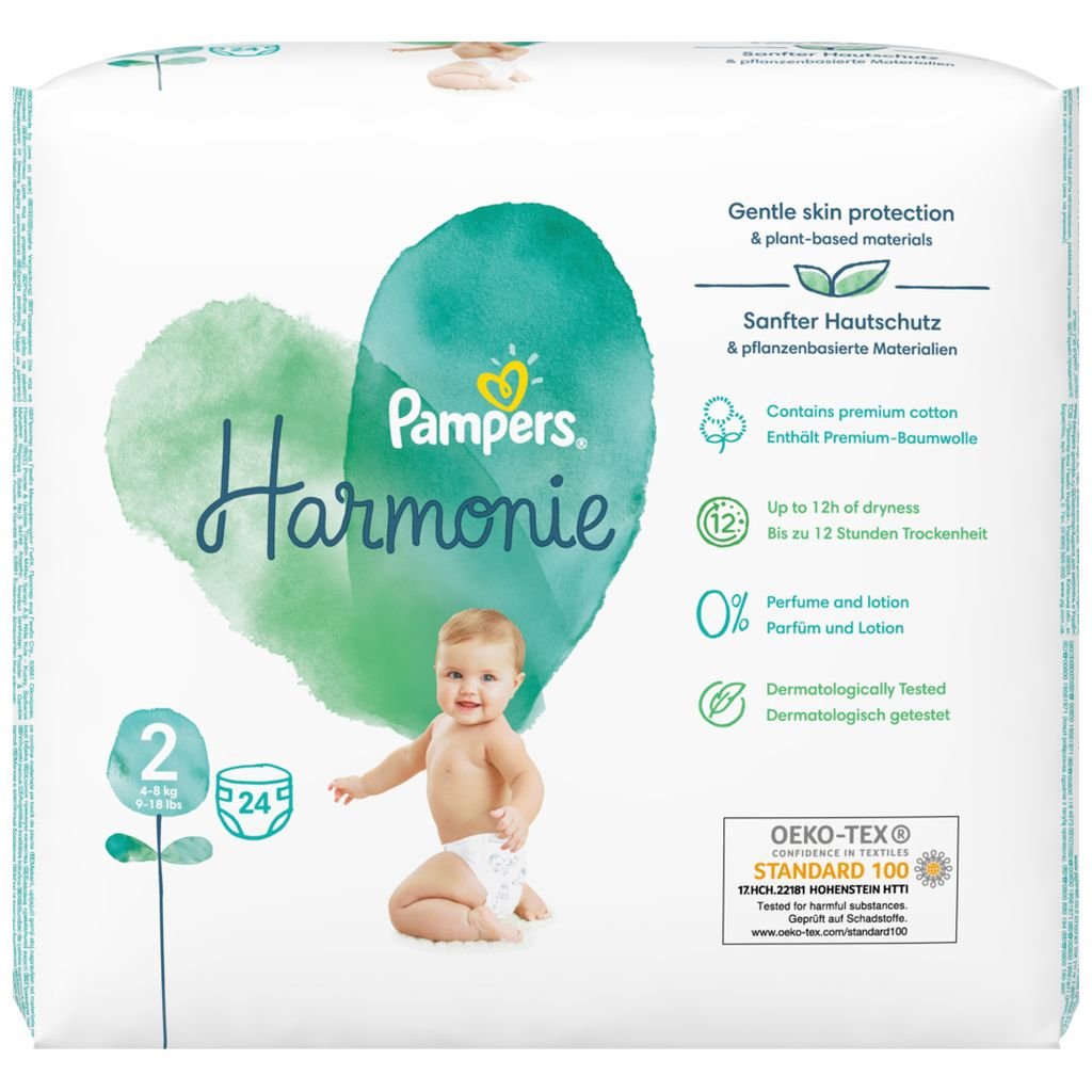 COUCHES PAMPERS HARMONIE TAILLE 5 -11KGS+ 24 PIECES