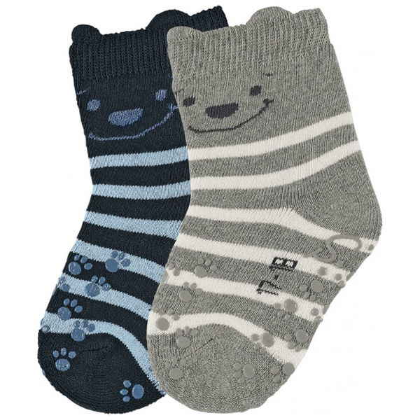 Chaussettes enfant anti-dérapantes coton bio (27-30) Bleu - Lässig