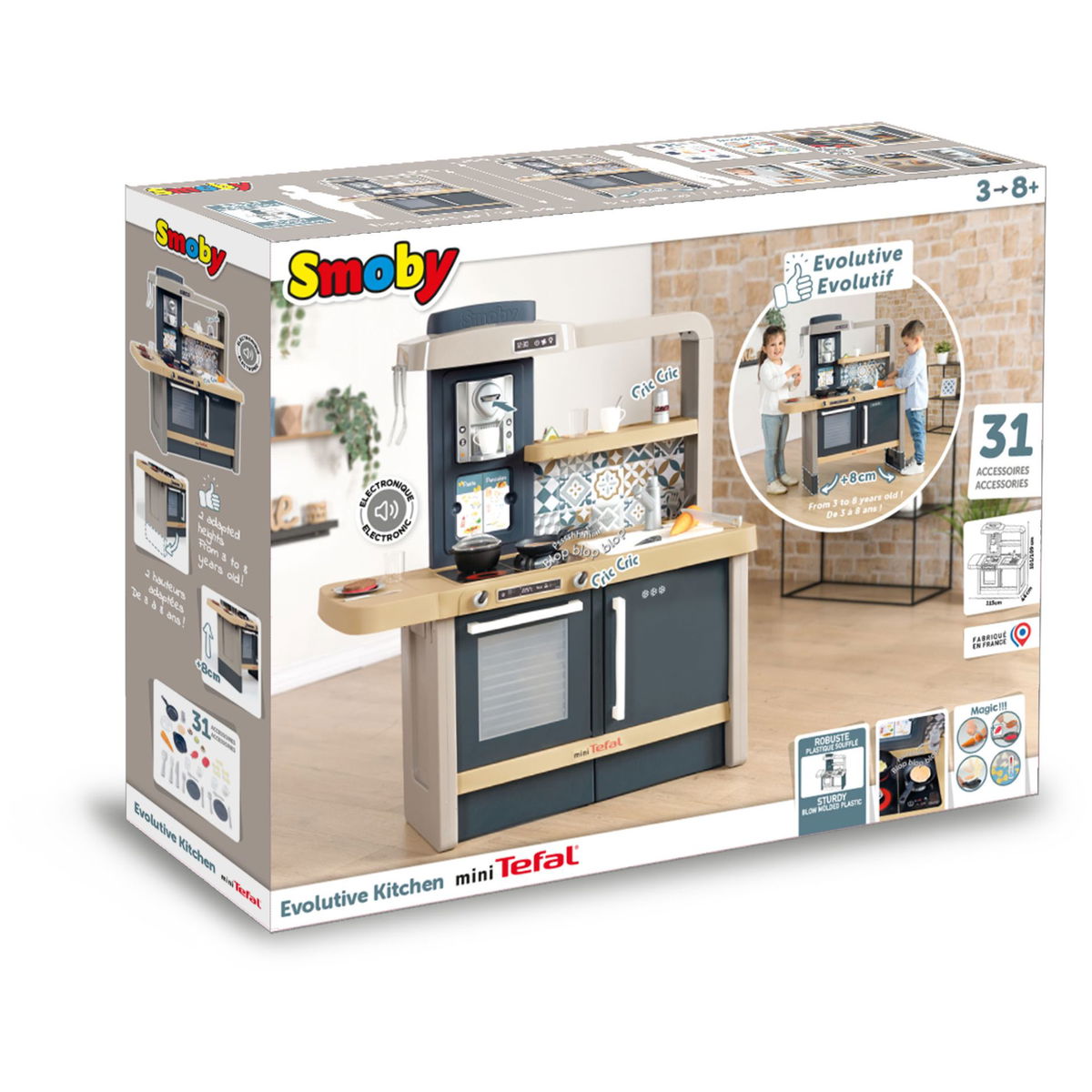 Smoby Tefal Evo play kitchen for creative children 4mybaby