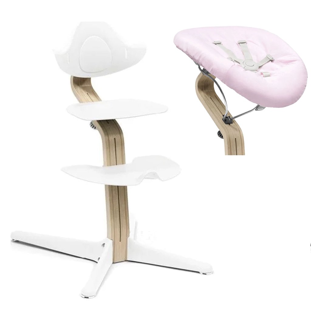 STOKKE Nomi Stuhl Oak mit Newborn Set - ergonomisch und flexibel