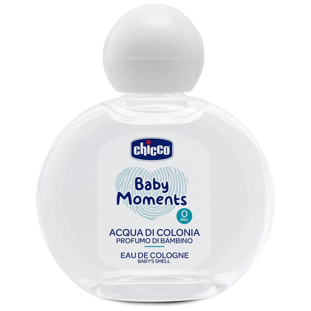 Runde Flasche Baby Moments Eau de Cologne mit weissem Deckel