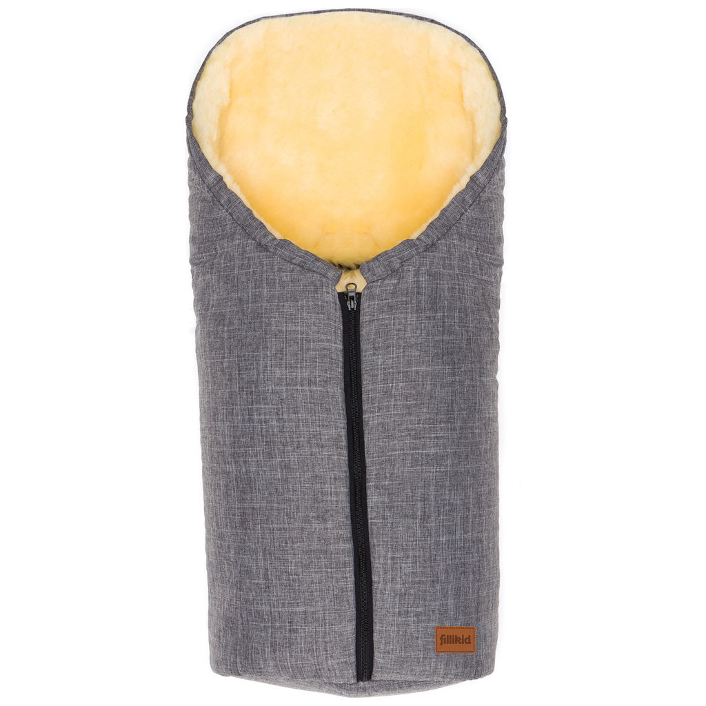 Product Image for fillikid Fusssäckchen Pamir Echtfell hellgrau melange