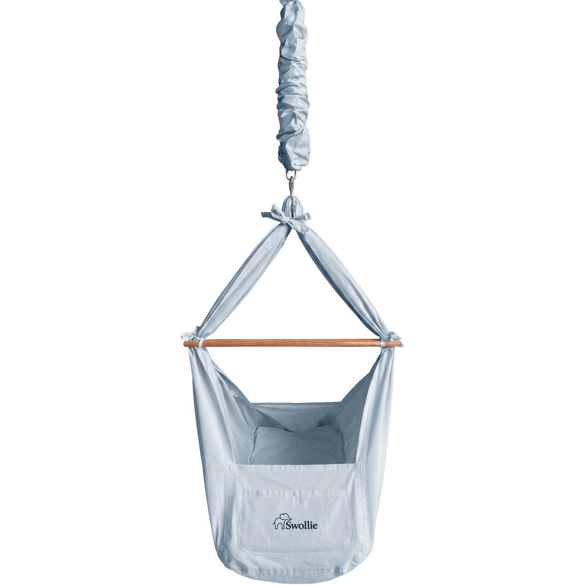 Product Image for Swollie Premium Federwiege C-Swing mit Motor Cloud Dancer und Matratze blau Modell Vegane Matratze