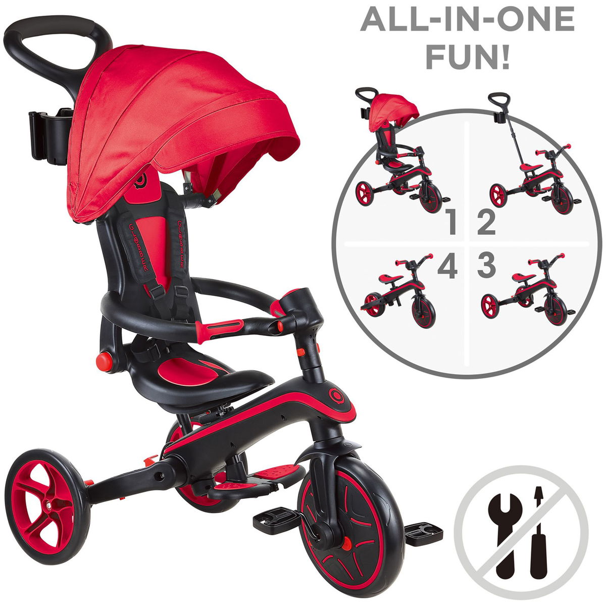 Globber Trike Explorer 4in1 Foldable - Portable Trike 4mybab