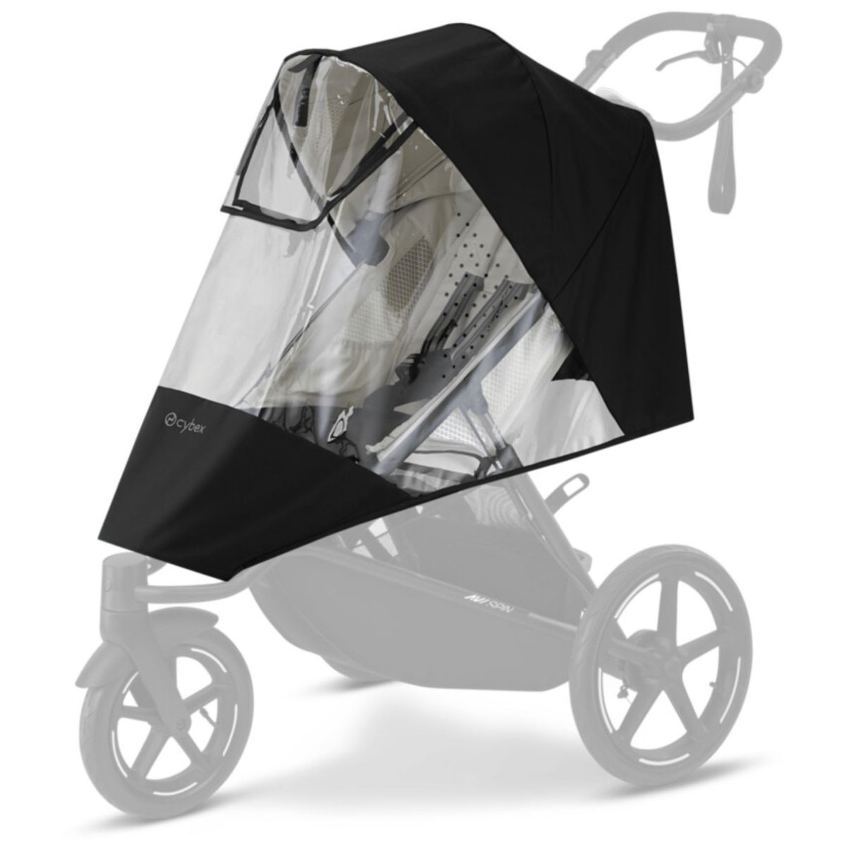 Kinderwagen mit transparentem Regenschutz, Seitenbelüftung u