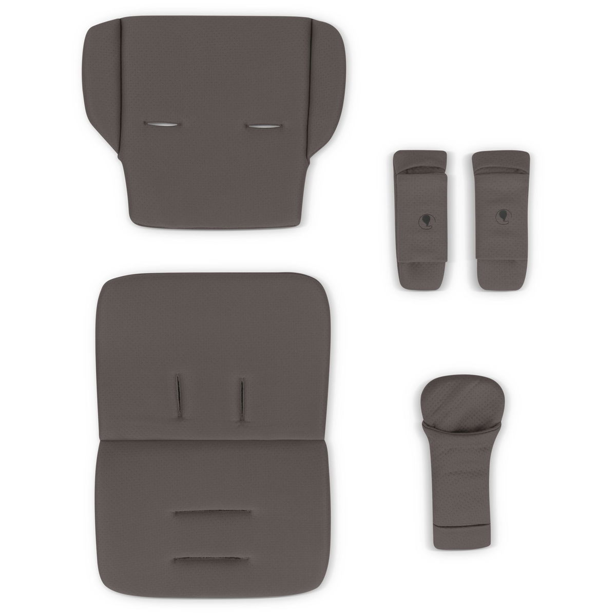 Braunes Sitzpolster Set mit Gurtpolstern und Kopfschutz