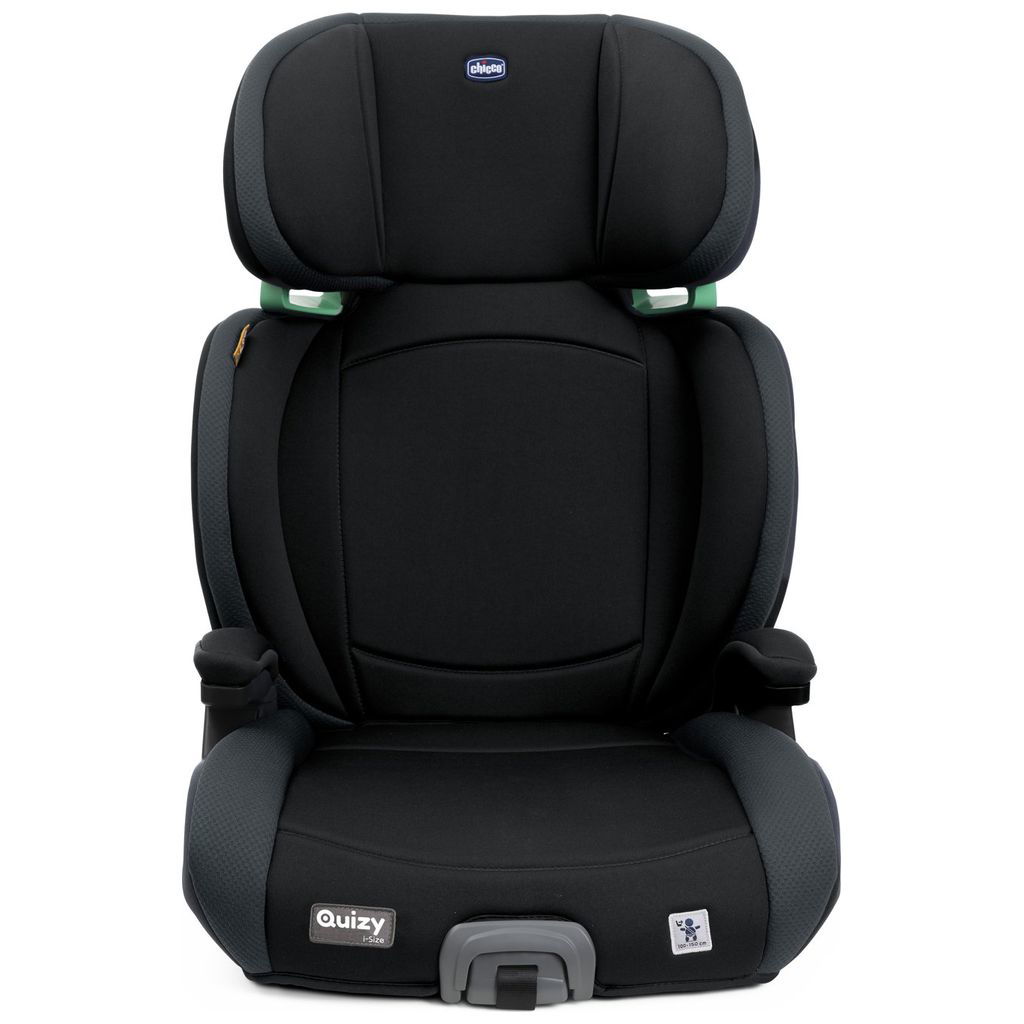 Chicco Quizy i-Size, kinderzitje 3-12 jaar (100-150 cm), met isofix-systeem, met ligpositie, in hoogte verstelbaar, met gevoerde armleuningen en comfortabele zitting (15-36 kg), groep 1/2/3, blauw