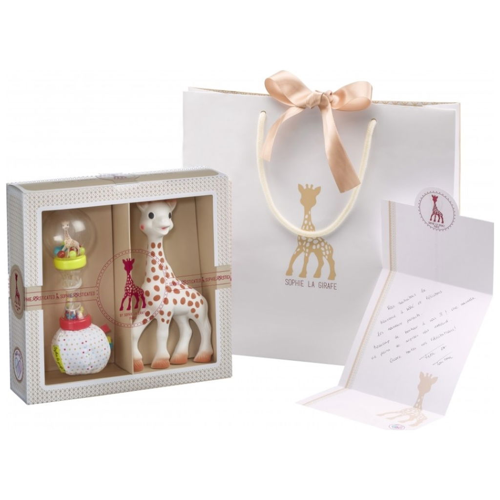 Sophie la girafe gift box with maracas