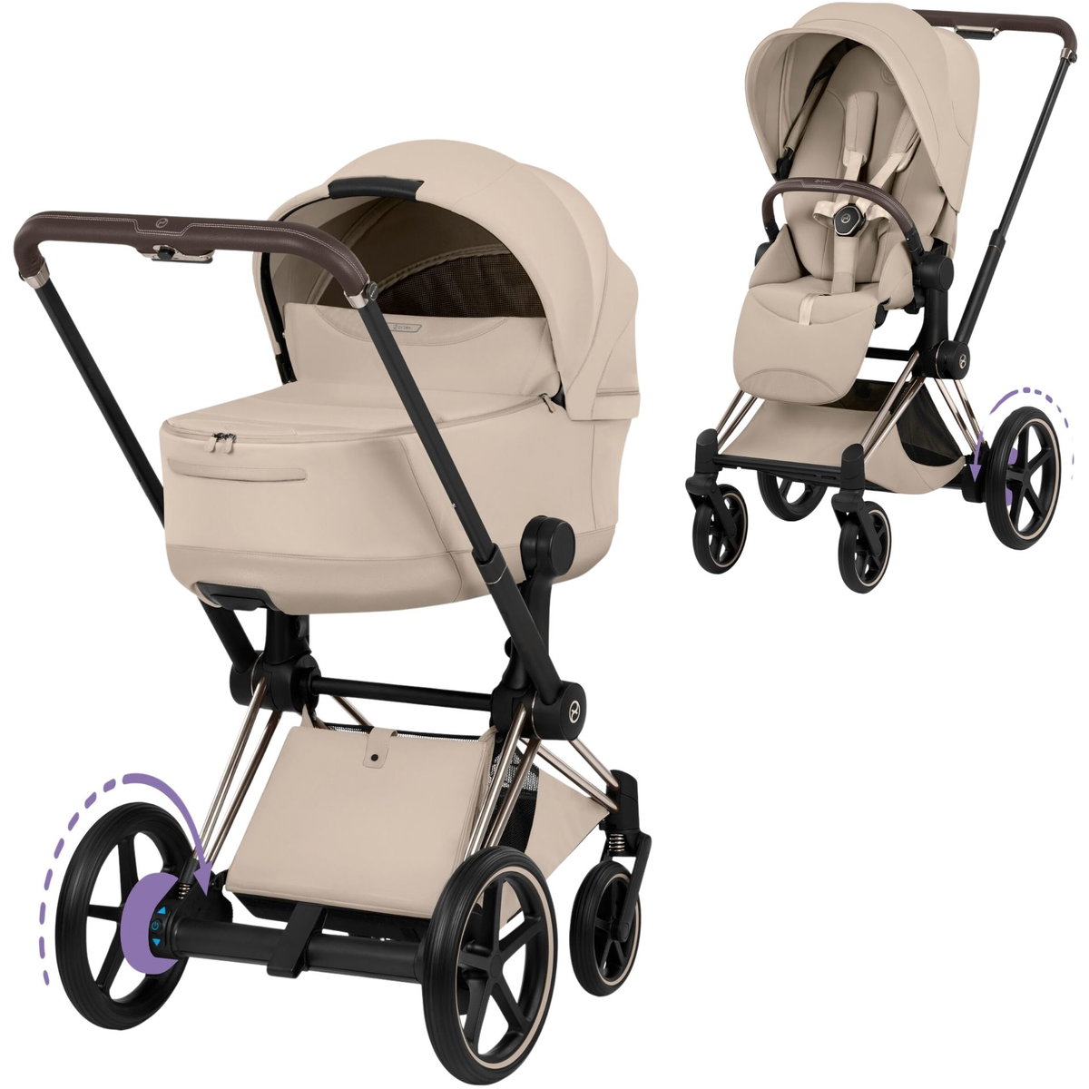 Product Image for CYBEX ePriam Style champagne gold Set cozy beige beige für 1 Kind