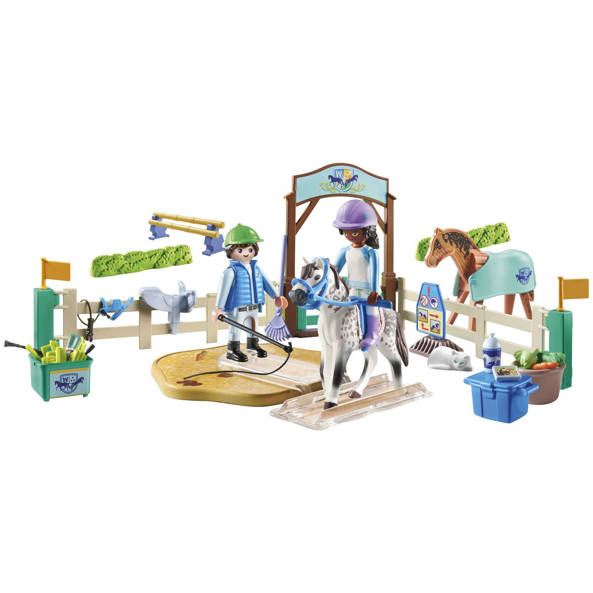 PLAYMOBIL Bluecompetence Cavallo Blu Con Jockey Raro Nuovo Sigillato Giveaway