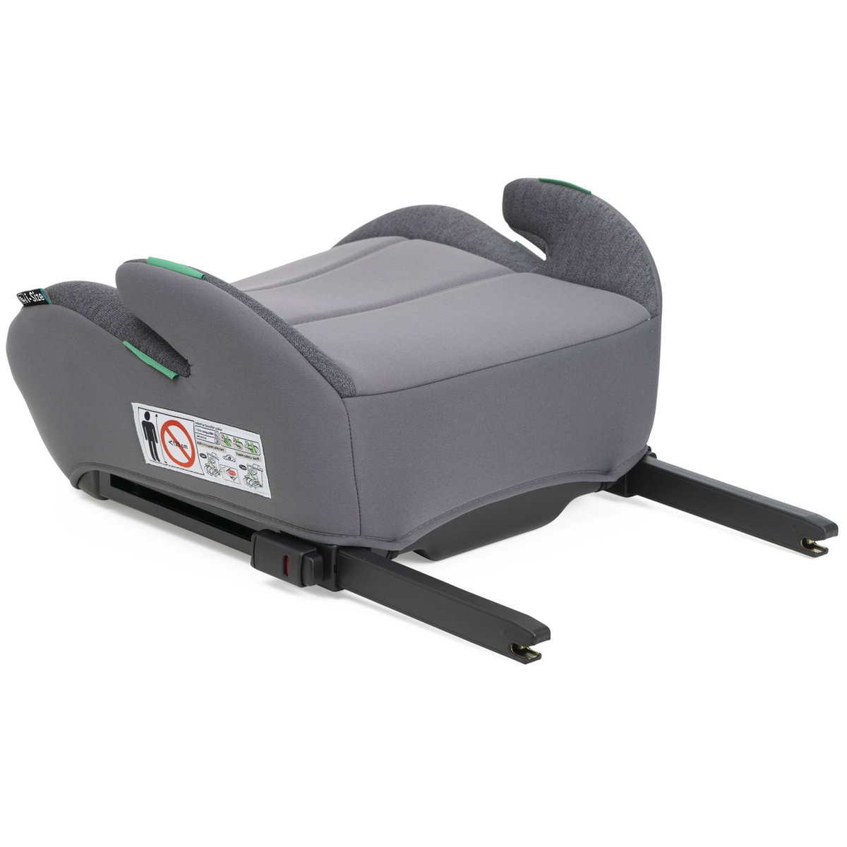 Chicco, Quasar Fix i-Size, autostoeltje 7-12 jaar (126-150 cm), gemakkelijk te installeren met Isofix-systeem, met gevoerde armleuningen en comfortabele zitting, grijs