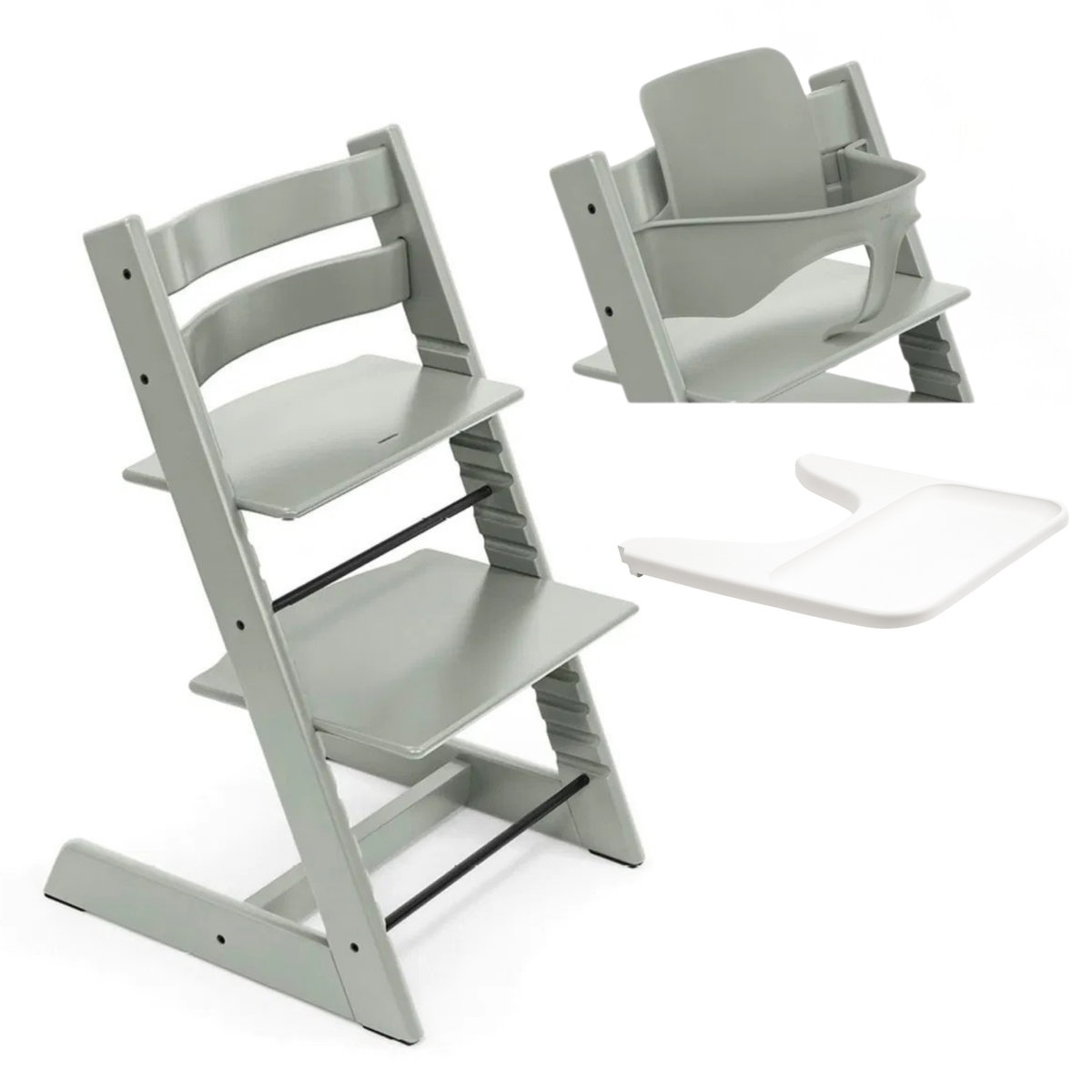 Product Image for STOKKE Tripp Trapp seggiolone con Baby Set2 e Tray V2 glacier green Legno
