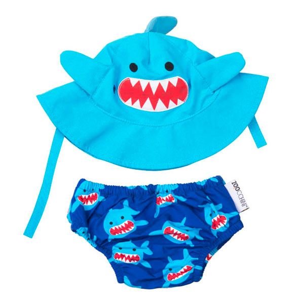 Zoocchini Swim Diapers and Hat Shark
