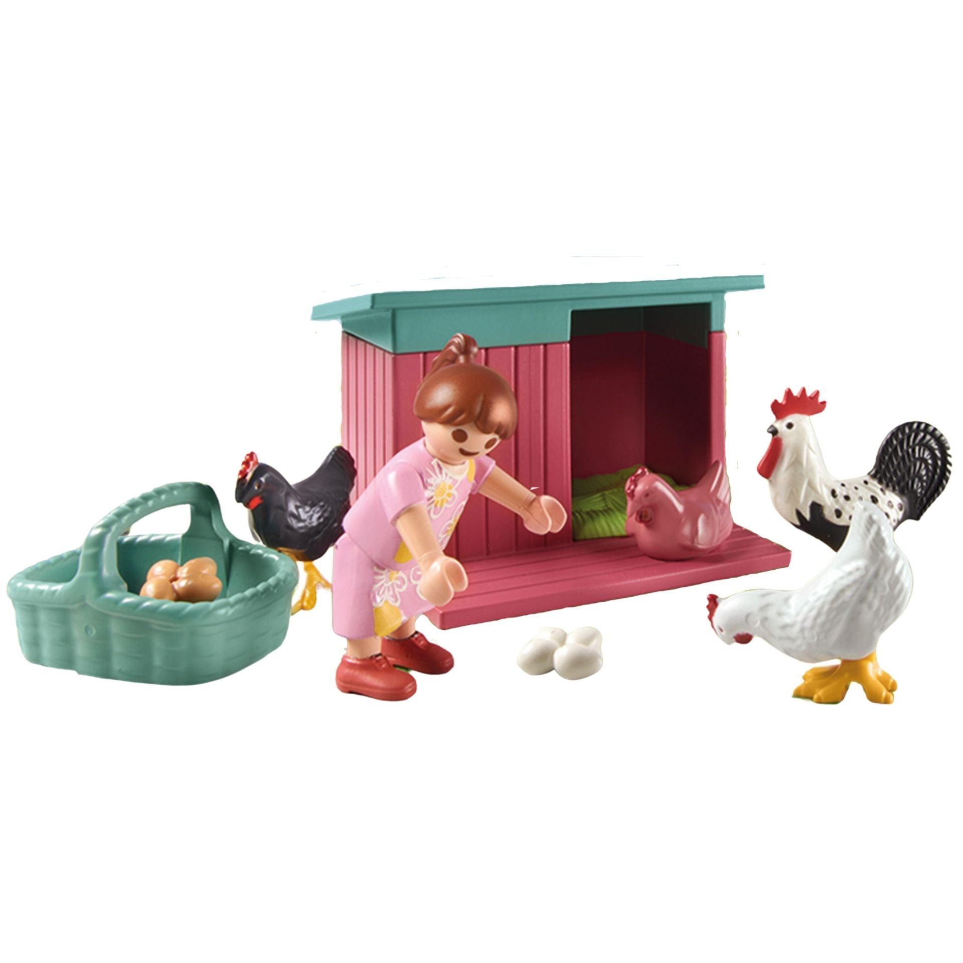 3 Poules PLAYMOBIL Blanches Debout - Figurines Ferme - Occasion - Univers Playmobil