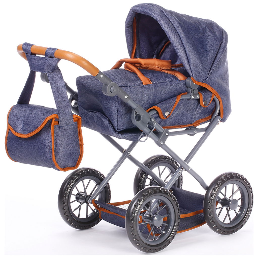 Knorrtoys Puppenbuggy SIM Star Grey - Klappbarer Kinderwagen Für Puppen Bis 37cm