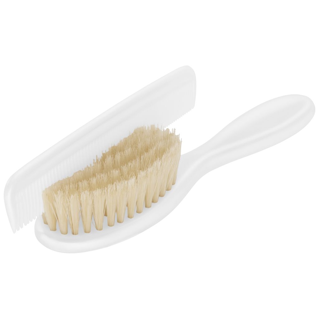 Nuvita 1137 Set Pettine e Spazzola in Setole Naturali di Lana - Set per Cura dei Capelli - Blue