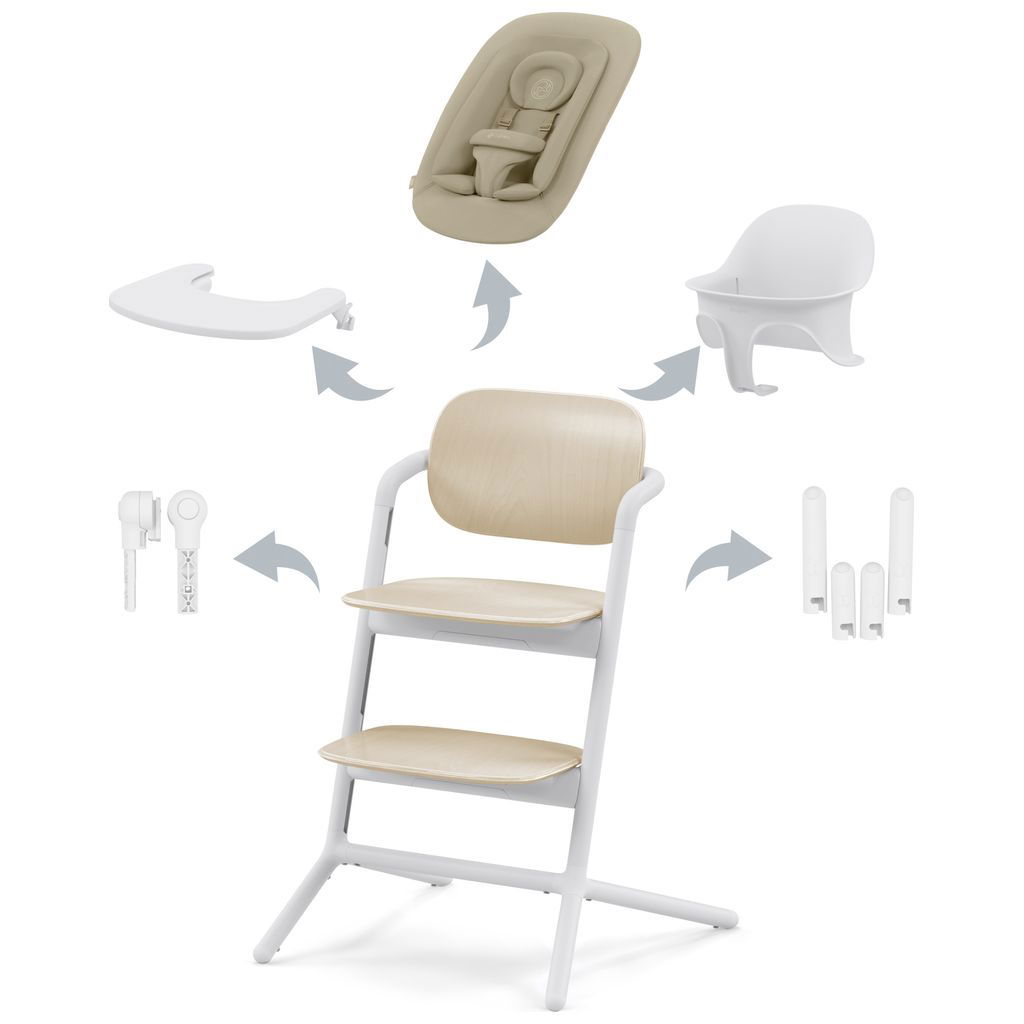 Product Image for CYBEX Lemo 4in1 Seggiolone Bianco sabbia AlluminioLegnoPlastica