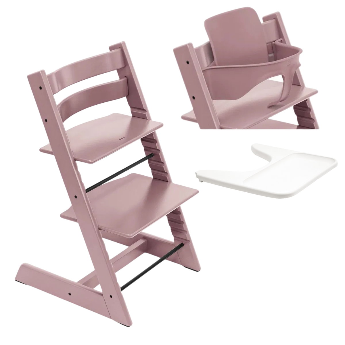 Product Image for STOKKE Tripp Trapp Hochstuhl inkl. Baby Set2 und Tray V2 heather mauve Holz