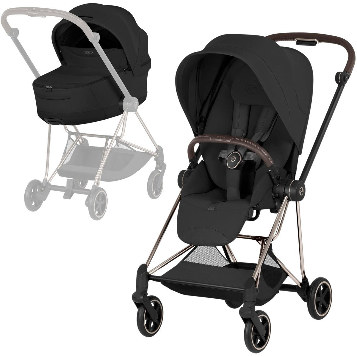 Product Image for CYBEX Mios Style champagne gold Set sepia black black pour 1 enfant avec 4 roues