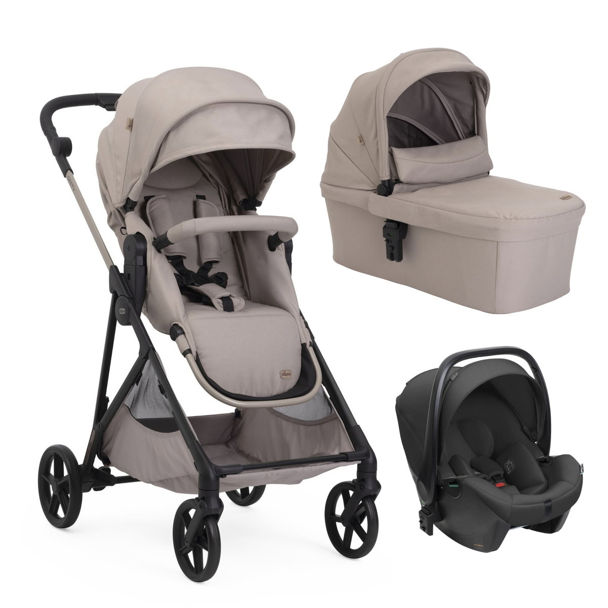 Chicco Seety 3in1 Kinderwagenset mit Babywanne & Autositz Je