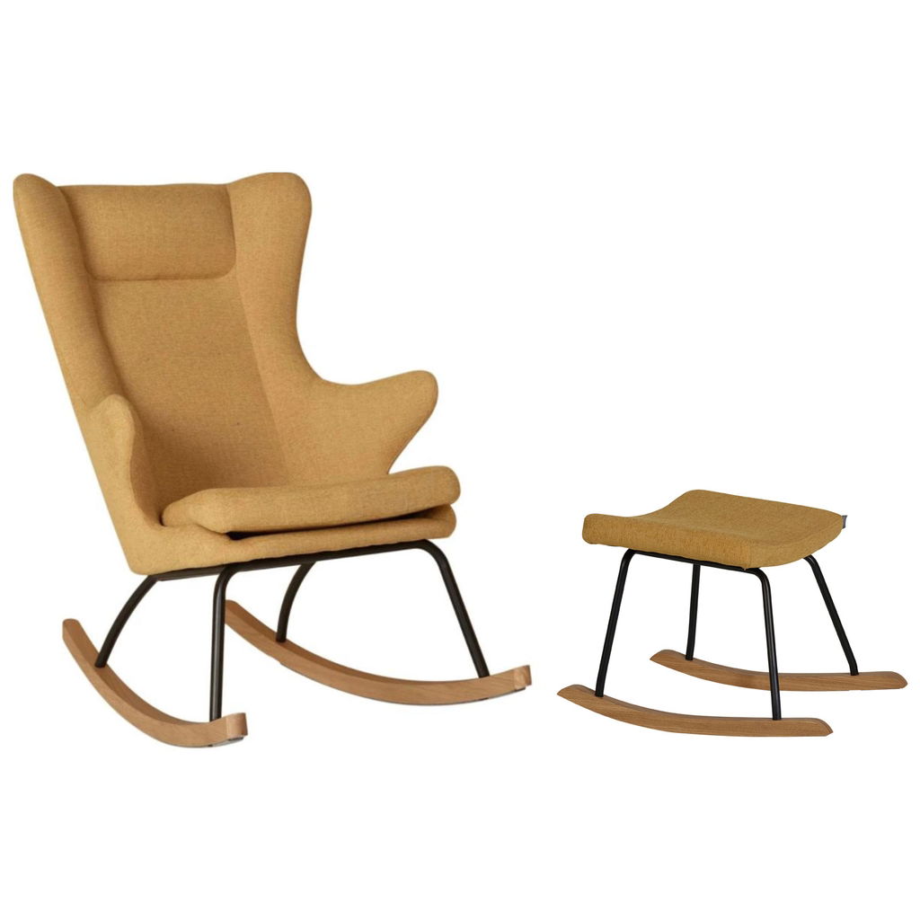 Quax Schaukelstuhl de Luxe mit Hocker – Komfort pur