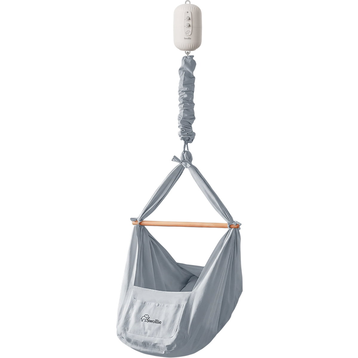 Product Image for Swollie Premium Federwiege C-Swing mit Motor Cloud Dancer und Matratze blau Modell Vegane Matratze