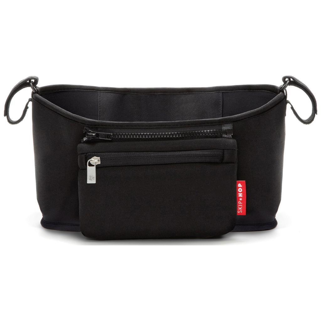 Borsa Organizer Per Passeggino L&auml;ssig - Borsa A Tracolla Con Ganci | Porta Oggetti Per Carrozzina | Nero