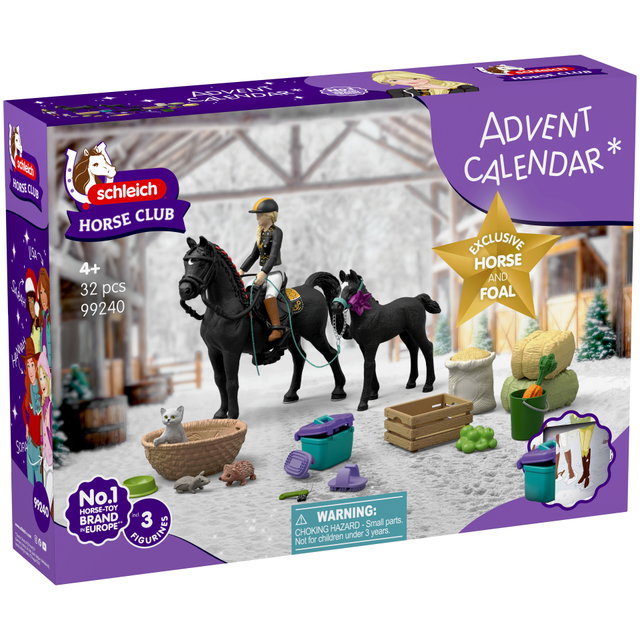 Calendrier De L'Avent Schleich Horse Club 2024 - 24 Surprises Figurines Chevaux - Dès 5 Ans