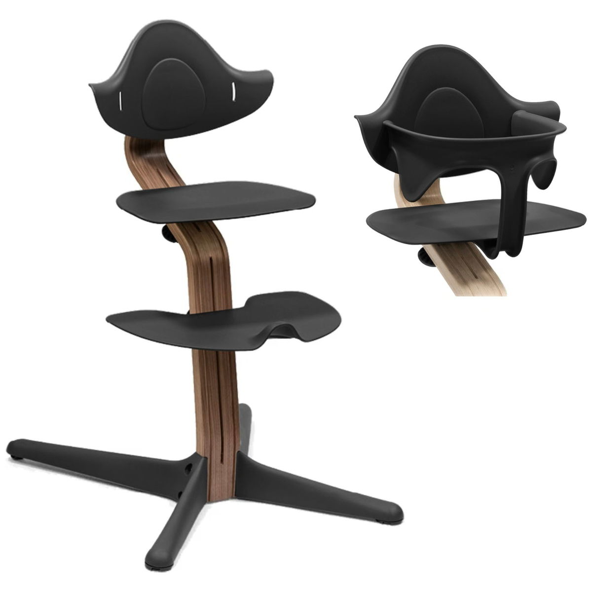 Product Image for STOKKE Nomi Walnut Stuhl inkl. Baby Set black HolzKunststoff
