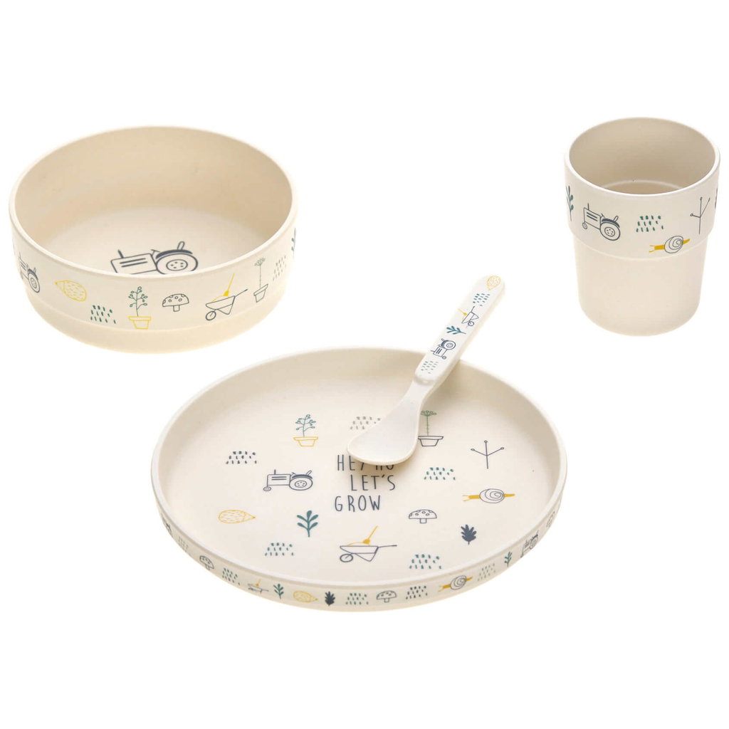 Vaisselle bambou Laessig enfant, durable, lave-vaisselle