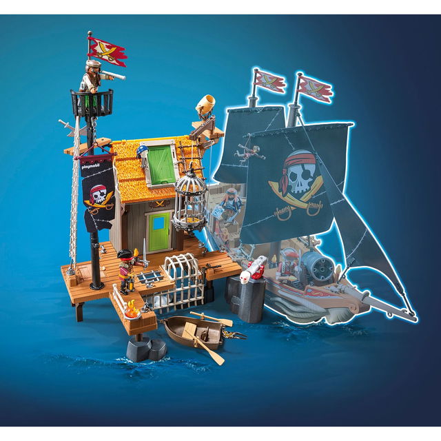 PLAYMOBIL Pirates: Piratenhafen mit Seeräuber-Gefängnis 71792