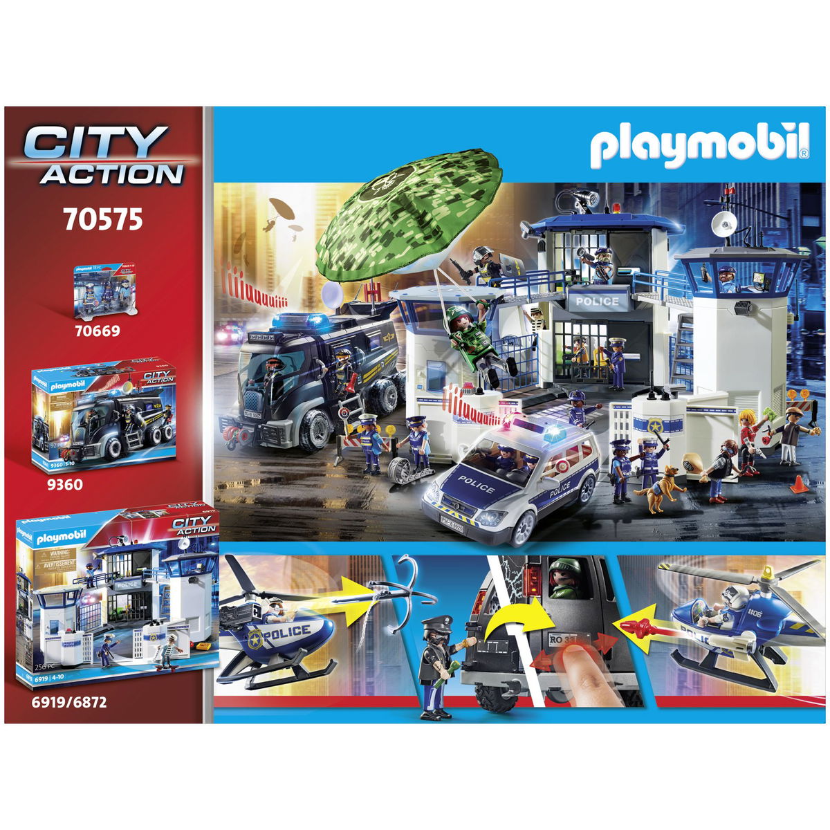 PLAYMOBIL City Action 70575: Police helicopter chases getaway vehicle