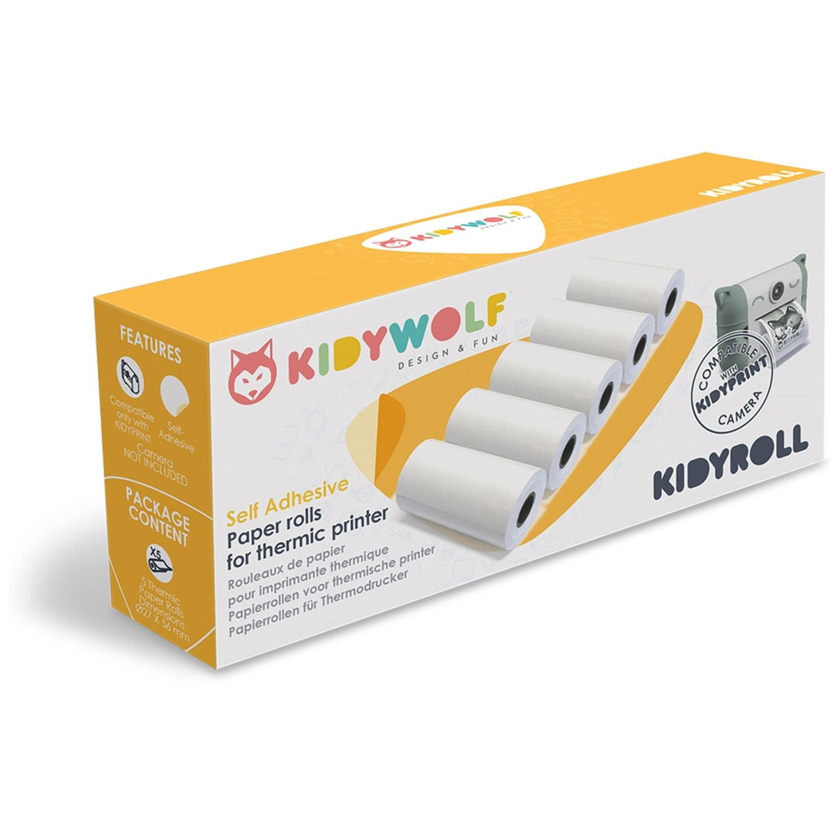 Product Image for Kidywolf Thermopapier selbstklebend zu Sofortbildkamera Alter ab 5 J