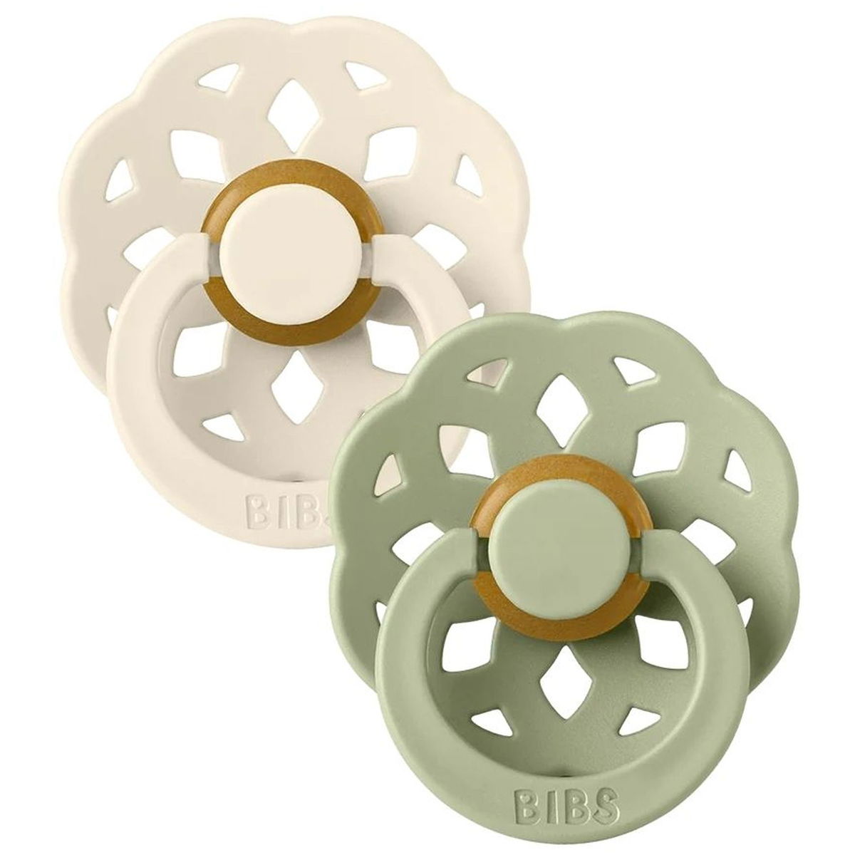 Product Image for BIBS Schnuller Boheme Latex Round 2er Pack ivory/sage Grösse 0-6M Alter 0-6 M