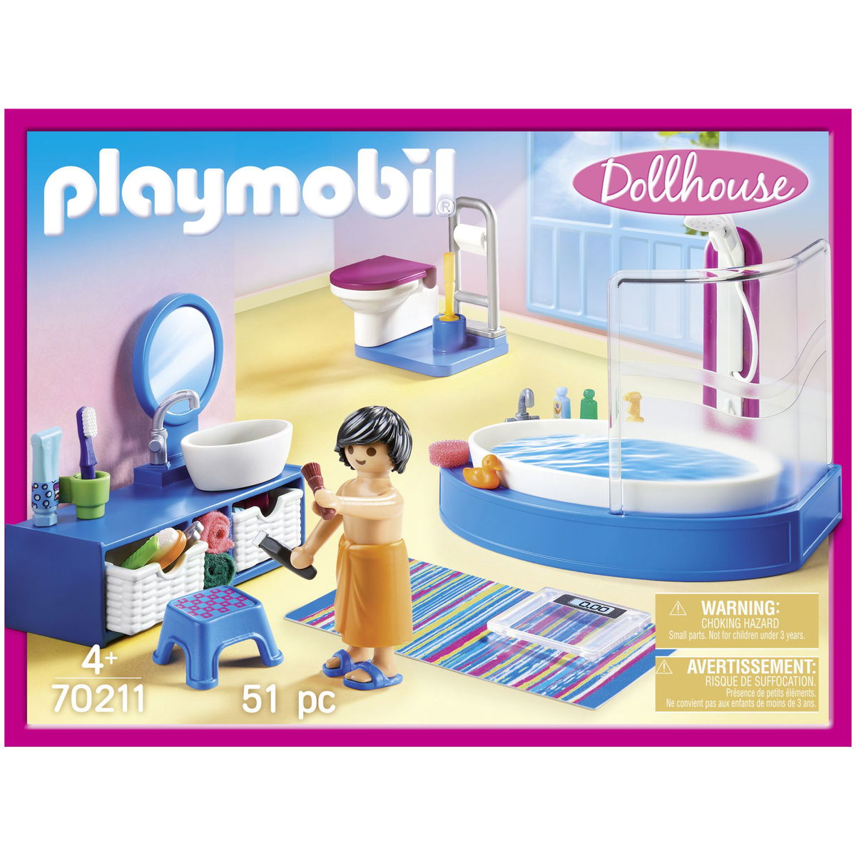 PLAYMOBIL Dollhouse 70211 Bathroom realistic play fun