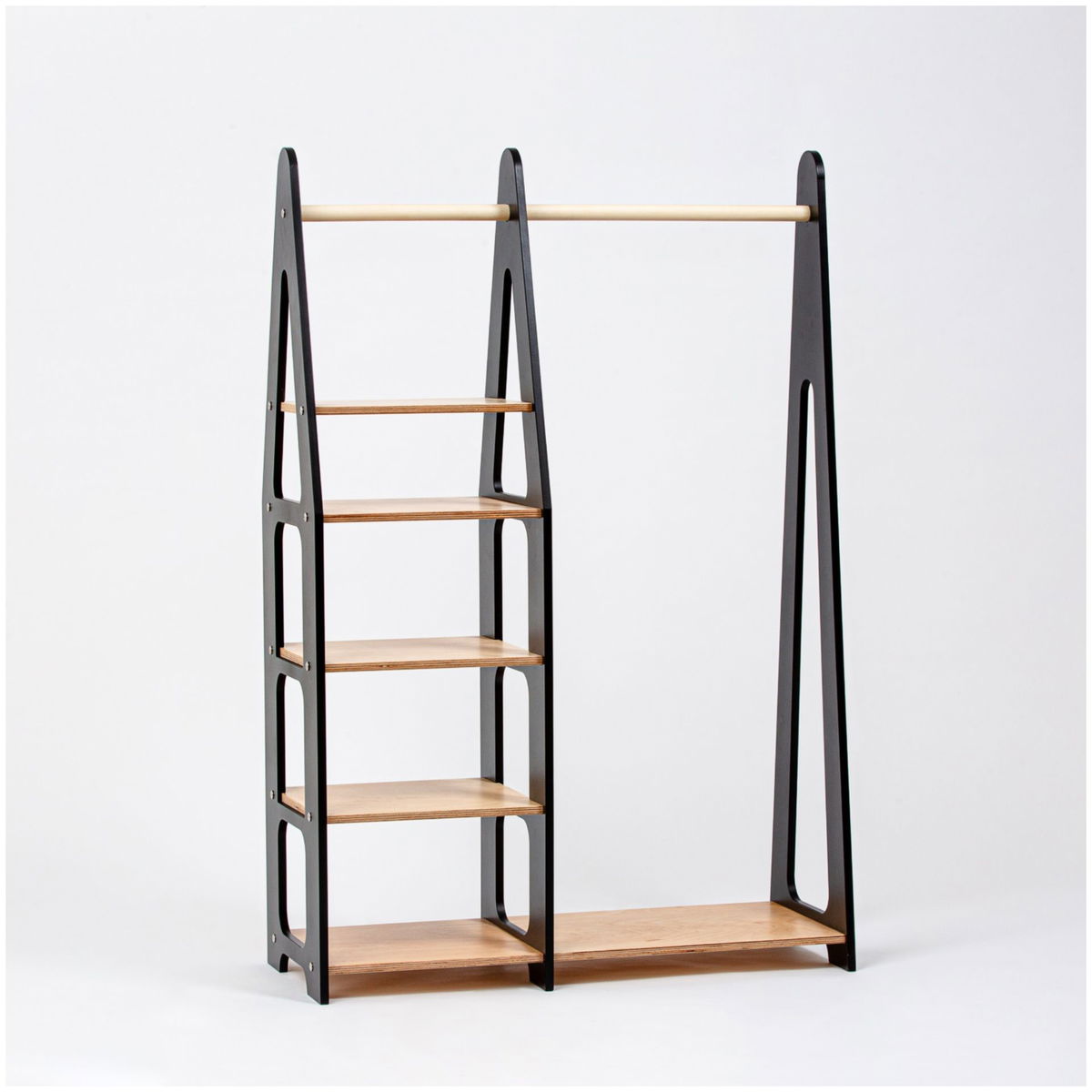 Product Image for Duck Woodworks Armadio per bambini con ripiani nero