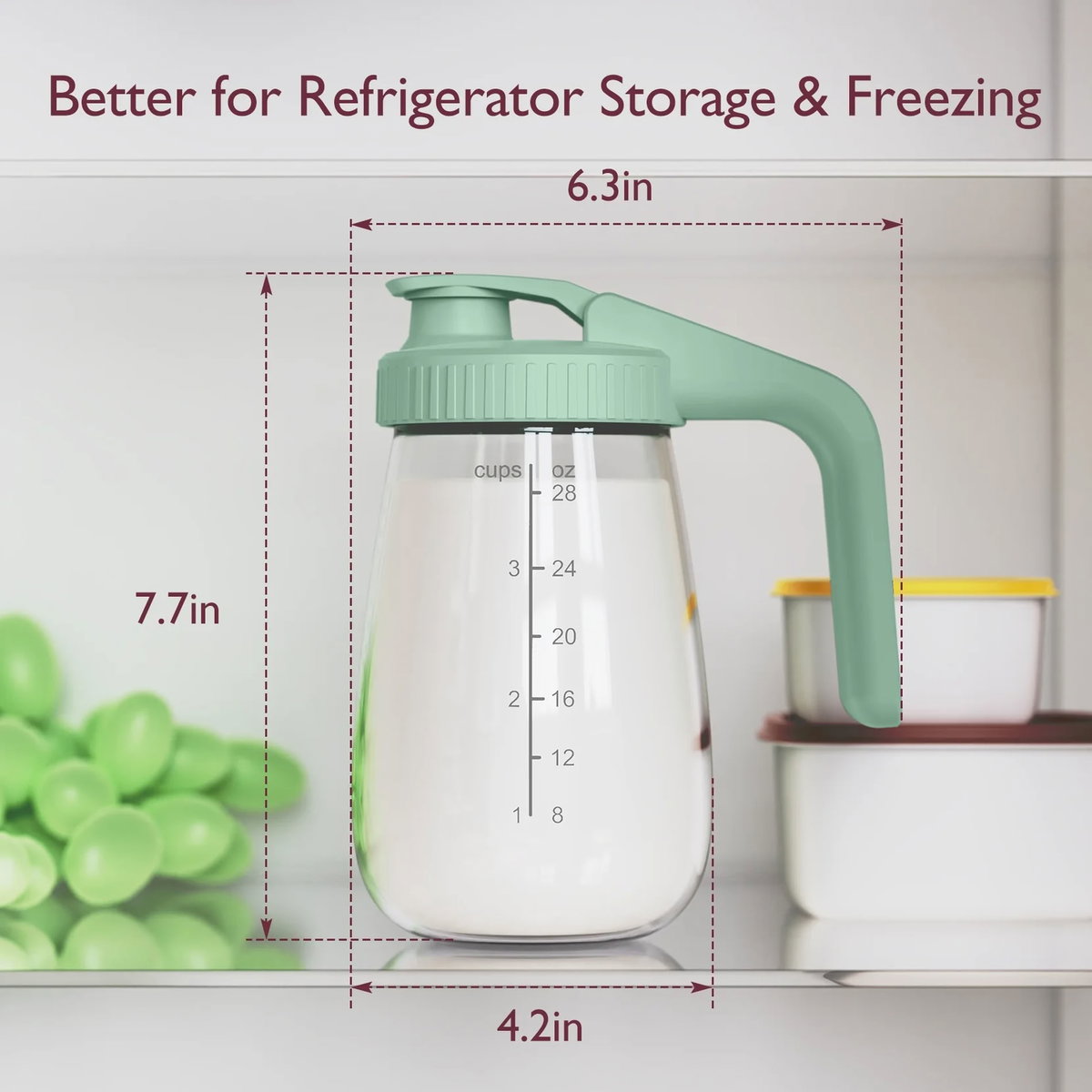 Momcozy Brocca Per Latte Materno In Vetro | Termoresistente E Antiperdita, Bocca Larga Verde