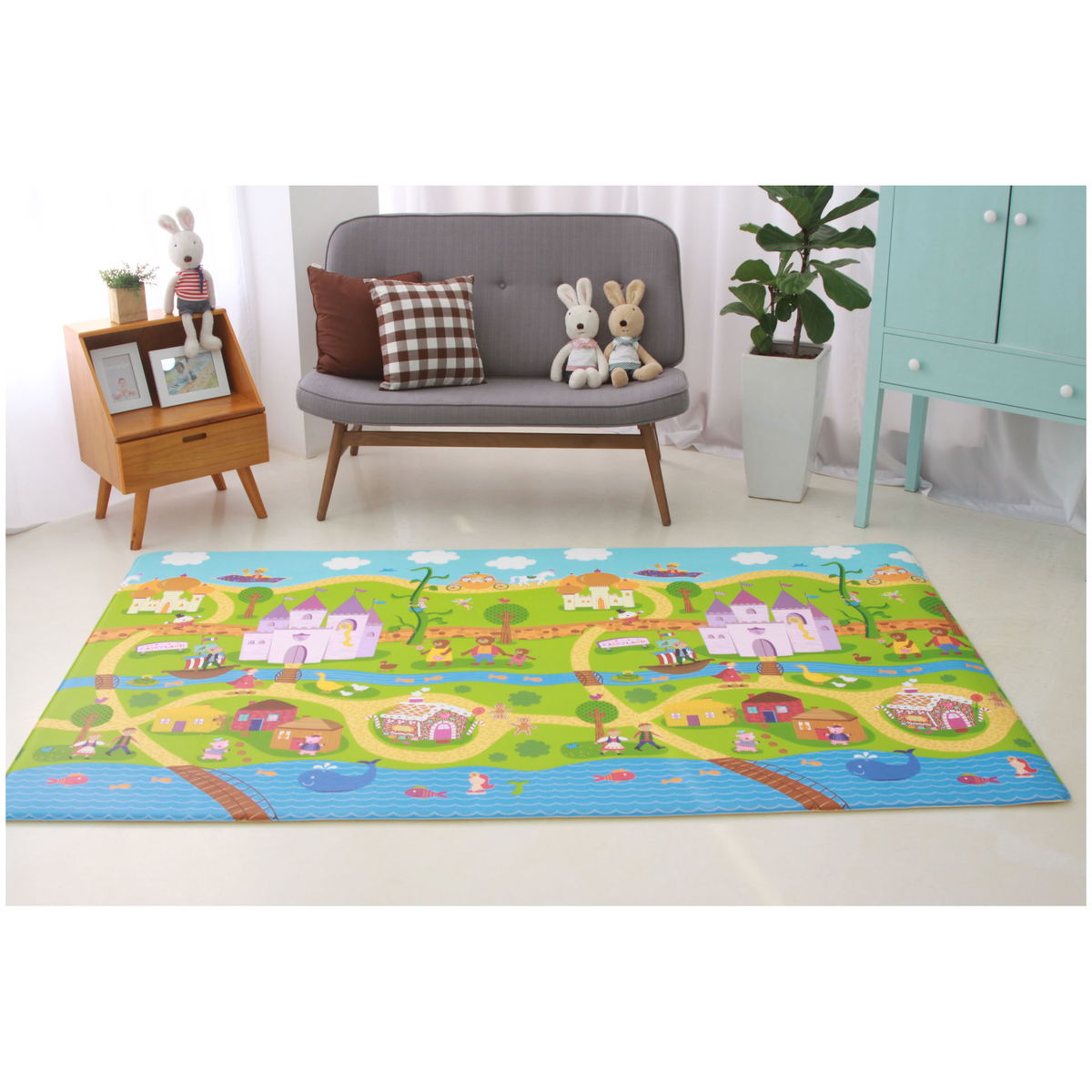 Dwinguler Spielmatte Playmat - Dusk Grey Mit Lernmotiven