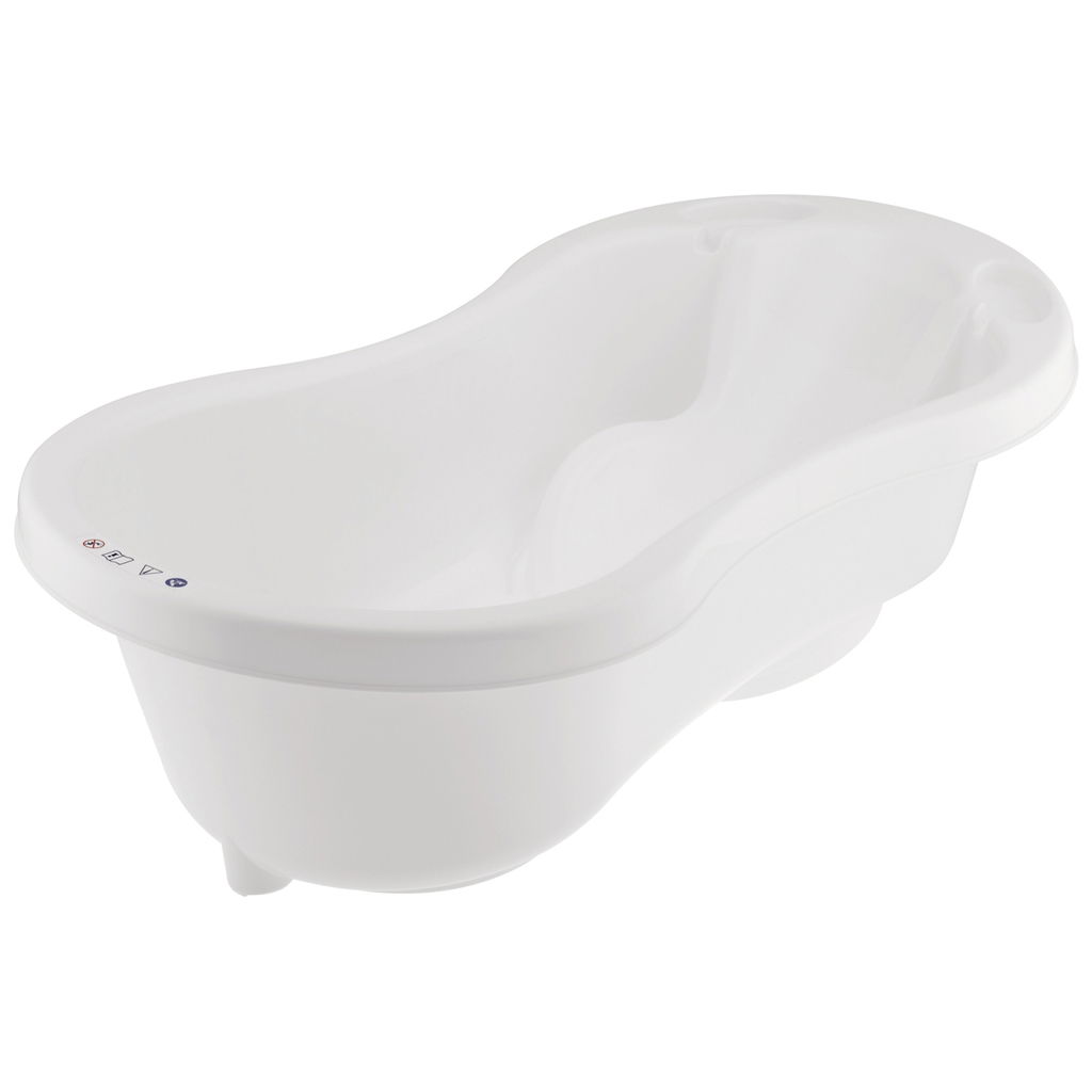 Weisse Babybadewanne aus Kunststoff mit ergonomischer Form