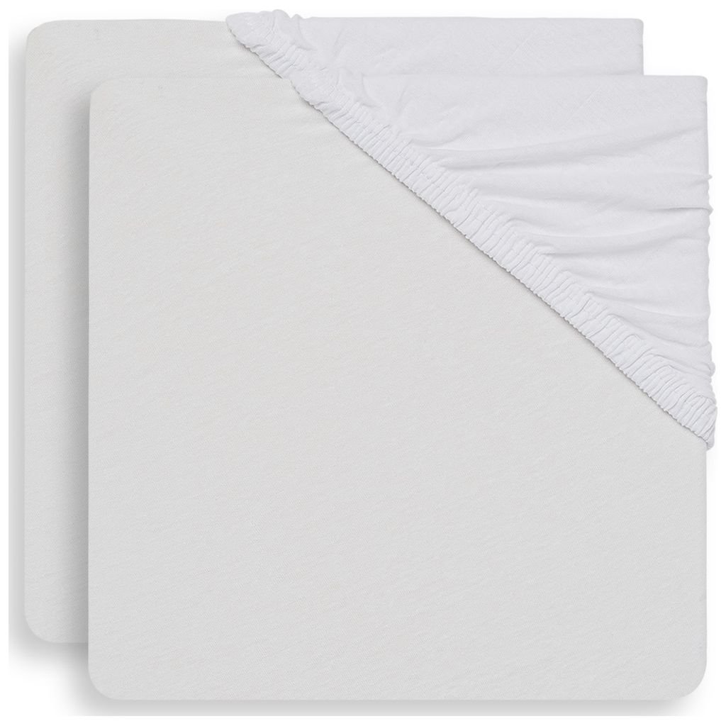 Jollein Fitted Sheet White Pack of 2