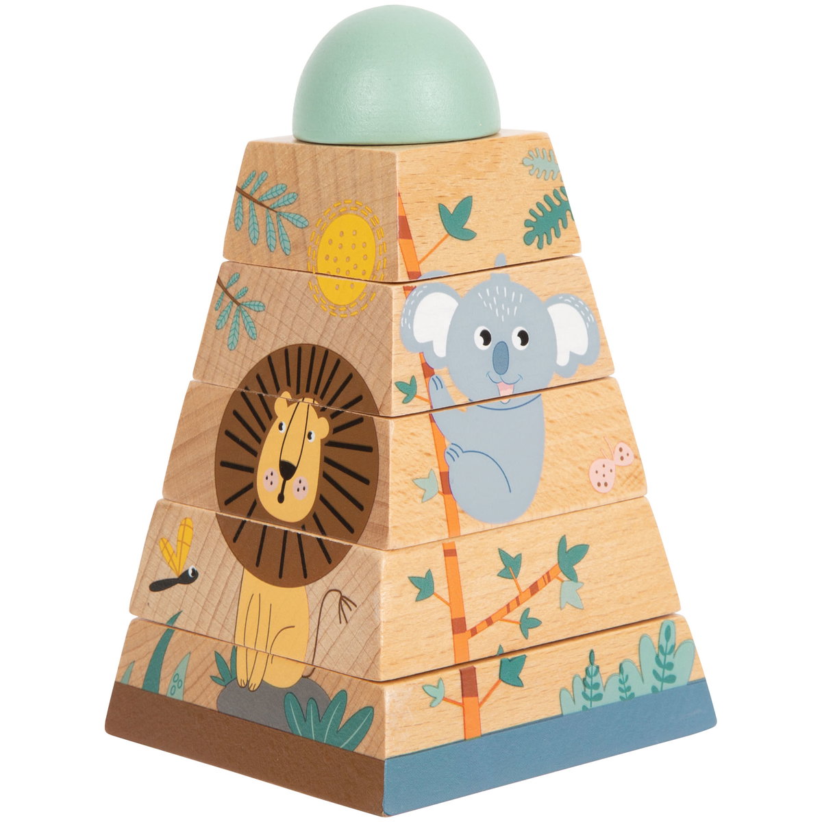 Stacking Tower Safari Wooden Toy - Buy Now by 4mybaby