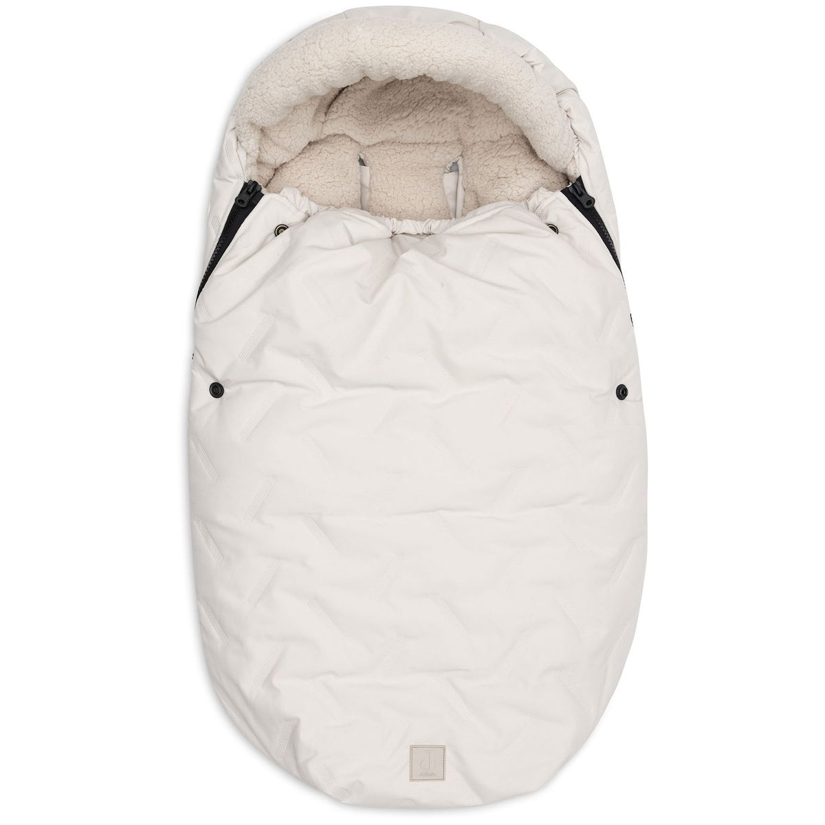 Jollein Chancelière Grain Knit Oatmeal - Pour coque bébé, siège auto groupe 0 et poussette - Pour ceinture à 3 points et 5 points - Motif tricoté et doublure polaire - Beige clair