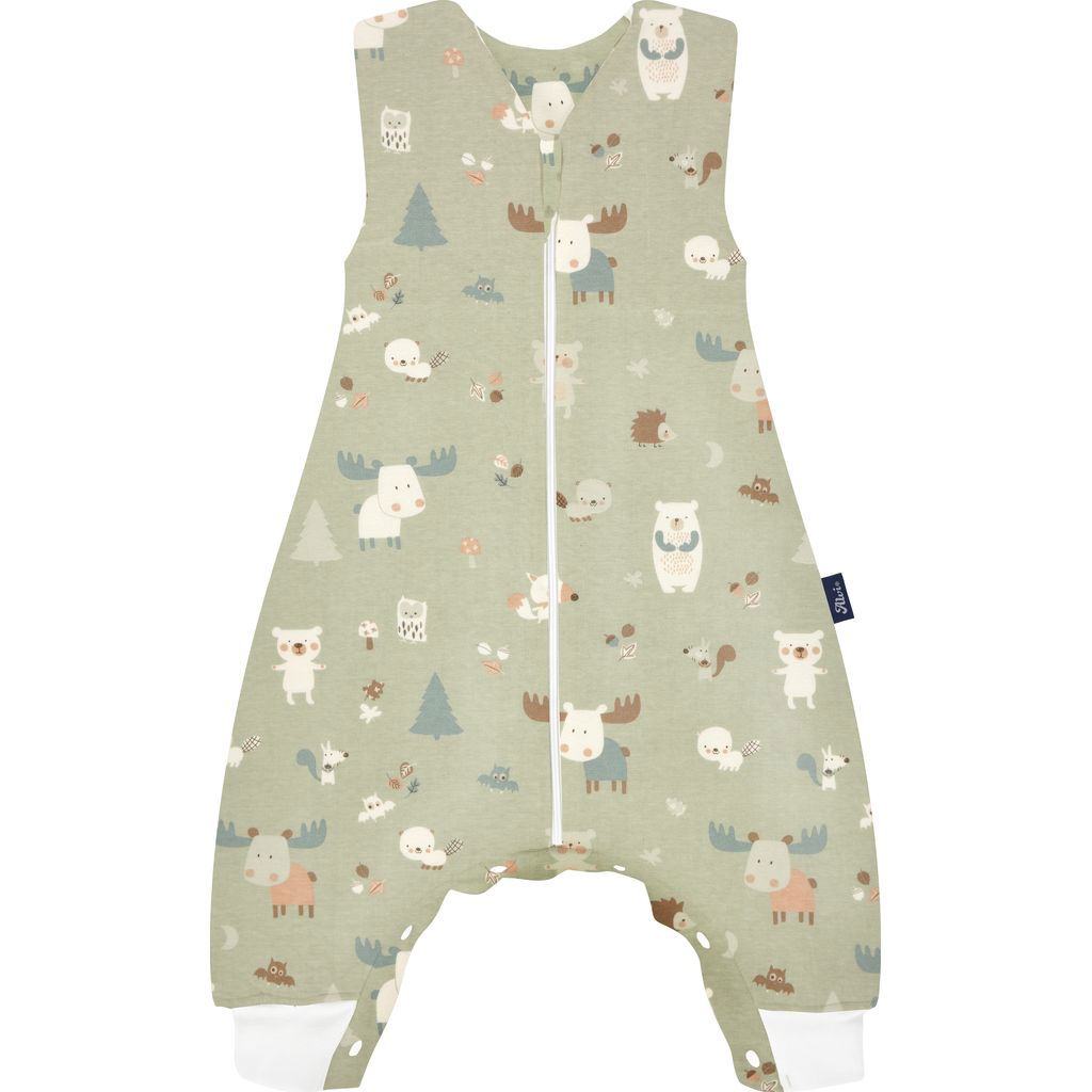 Sacco Nanna Estivo Per Bambini 0.5 Tog - Cotone 100% Con Piedini, Motivo Animali Felici, Per Altezze 80-90 Cm - Foto 4