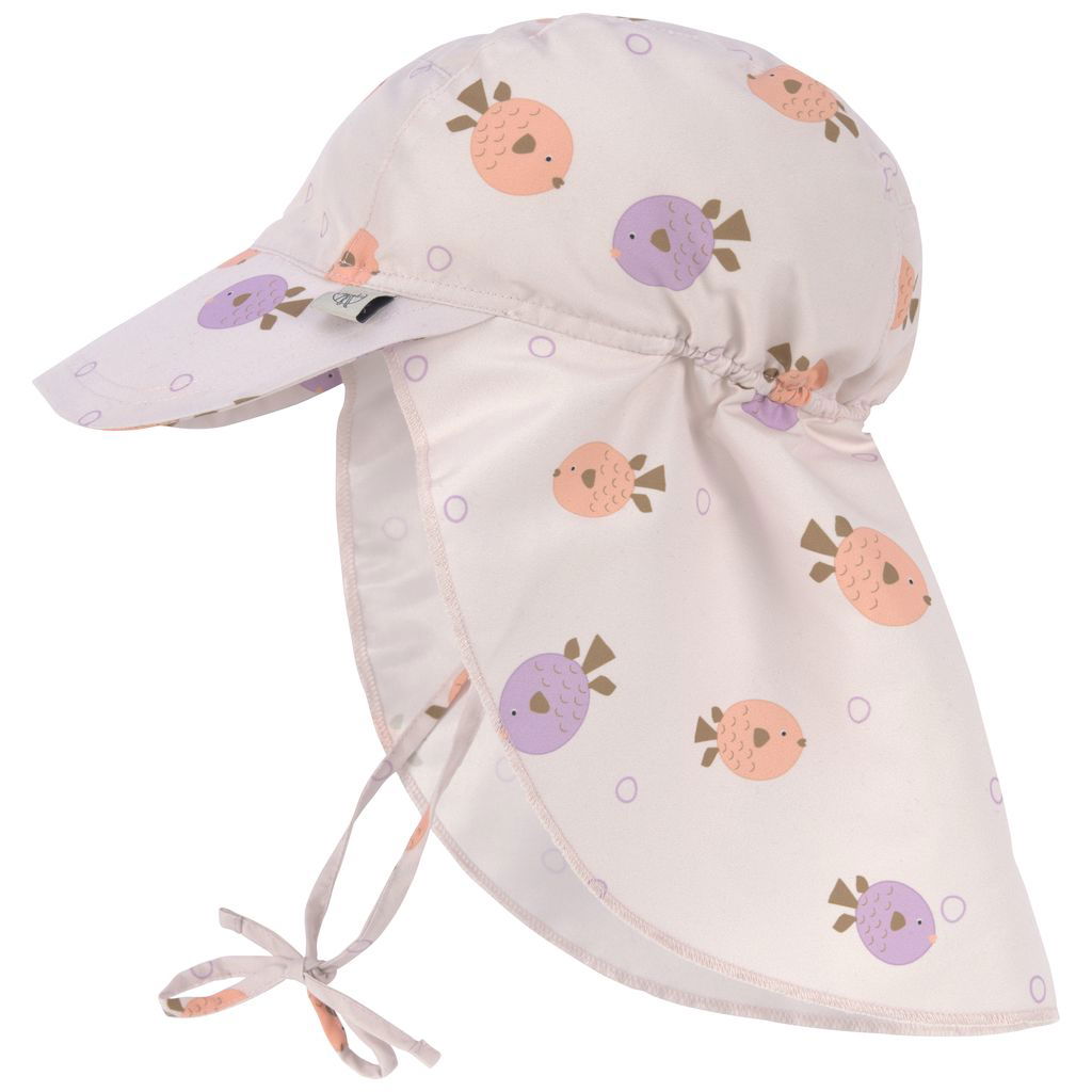 Lassig Motif Sun Hat with Neck Guard Fish light pink 43 45