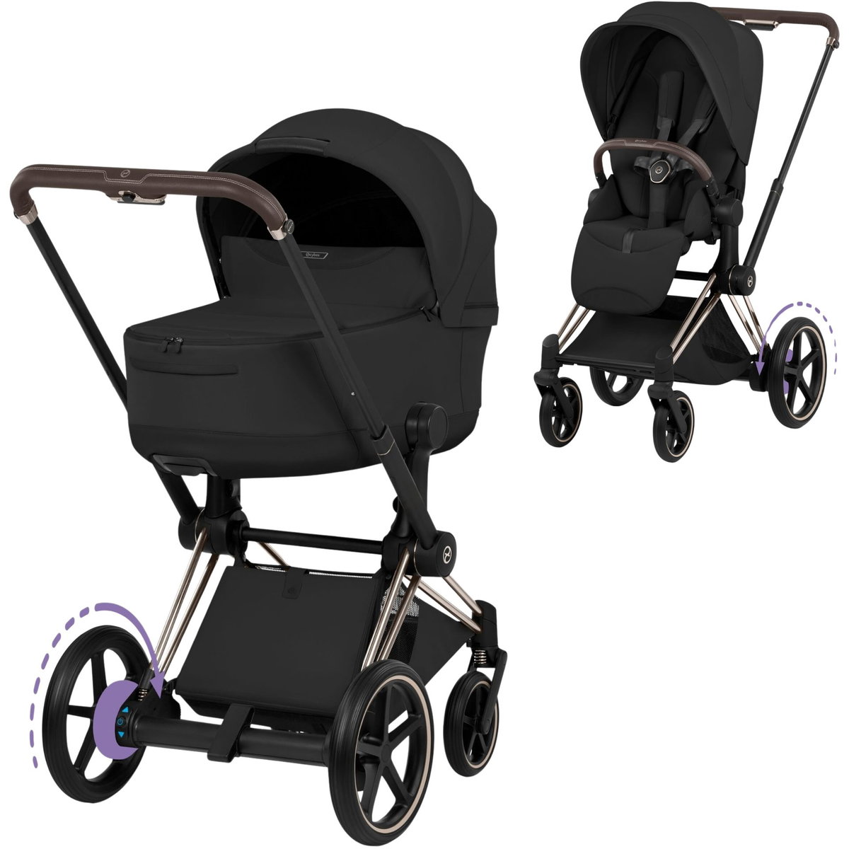 Product Image for CYBEX ePriam Style champagne gold Set sepia black black